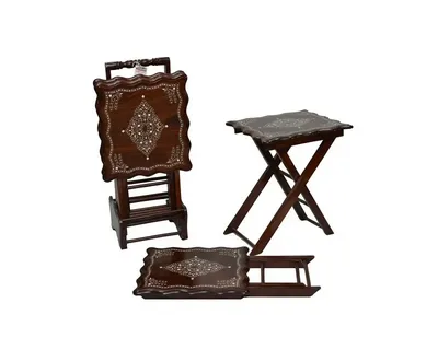 تصویر 4 از میز عسلی چوبی تاشو مناسب پذیرایی و مهمانی